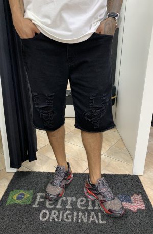 Bermuda Jeans Rasgada