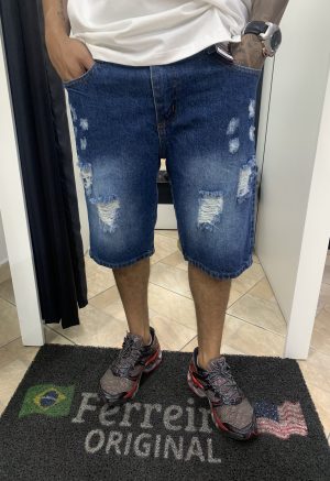 Bermuda Jeans Rasgada